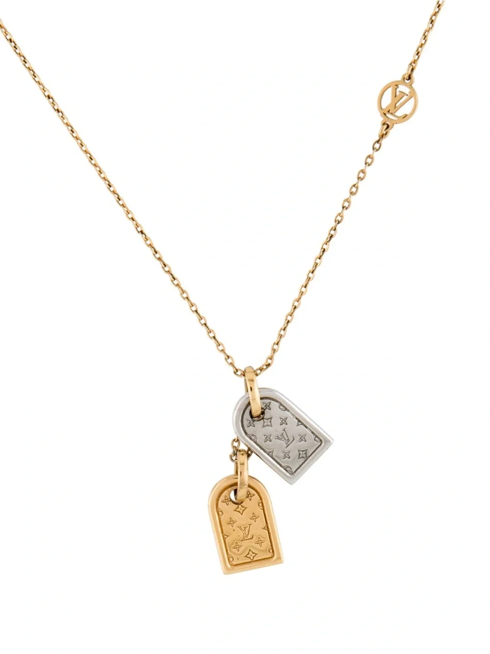 Louis Vuitton Two-Tone Nanogram Necklace-EXCELLENT CONDITION